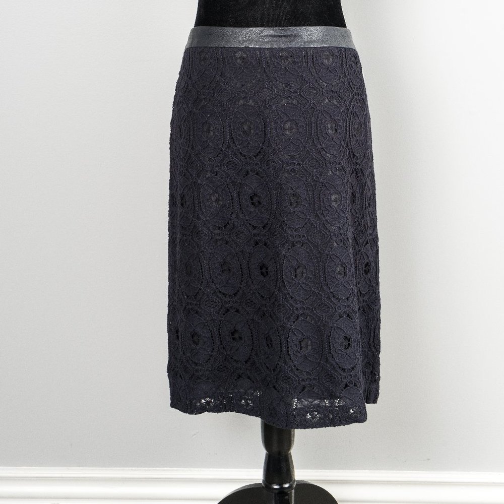 NWT Kenar lace and faux leather skirt - L